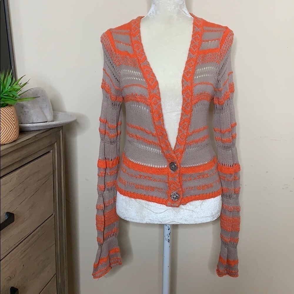 free people • open knit crochet cardigan